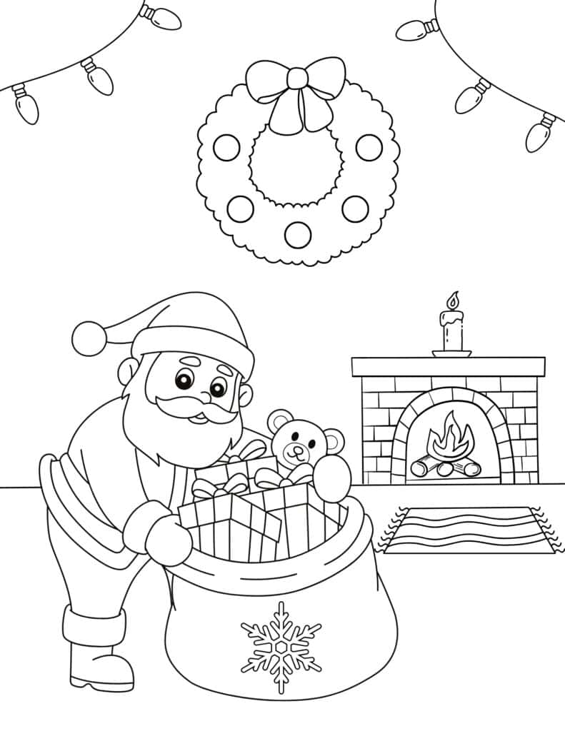 Free printable santa coloring pages for kids