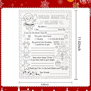 Ojibak pcs color your own letter to santa wish list coloring christmas crafts for kids santa letters xmas activity cds vinyl