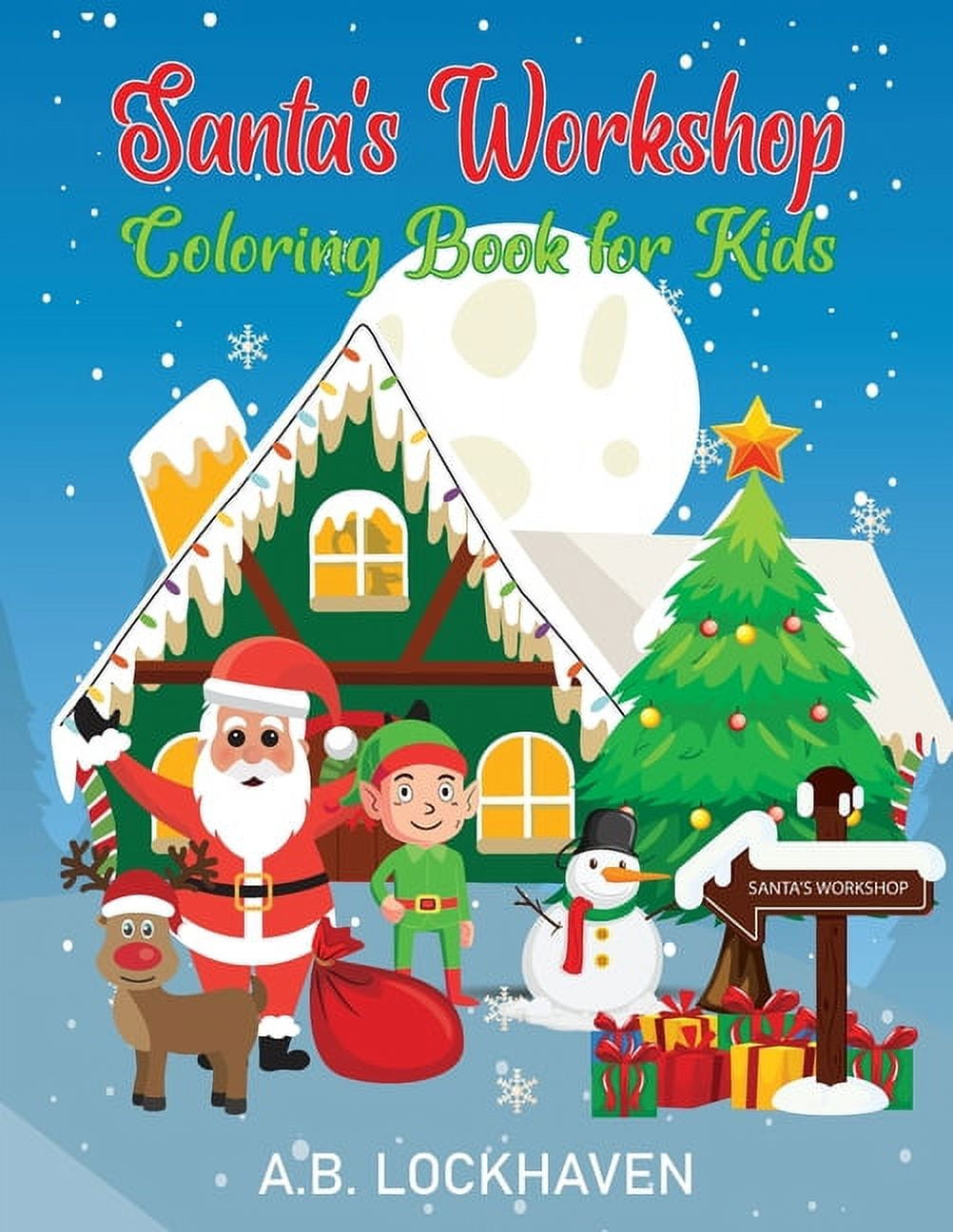Santas workshop coloring book for kids paperbacklarge print