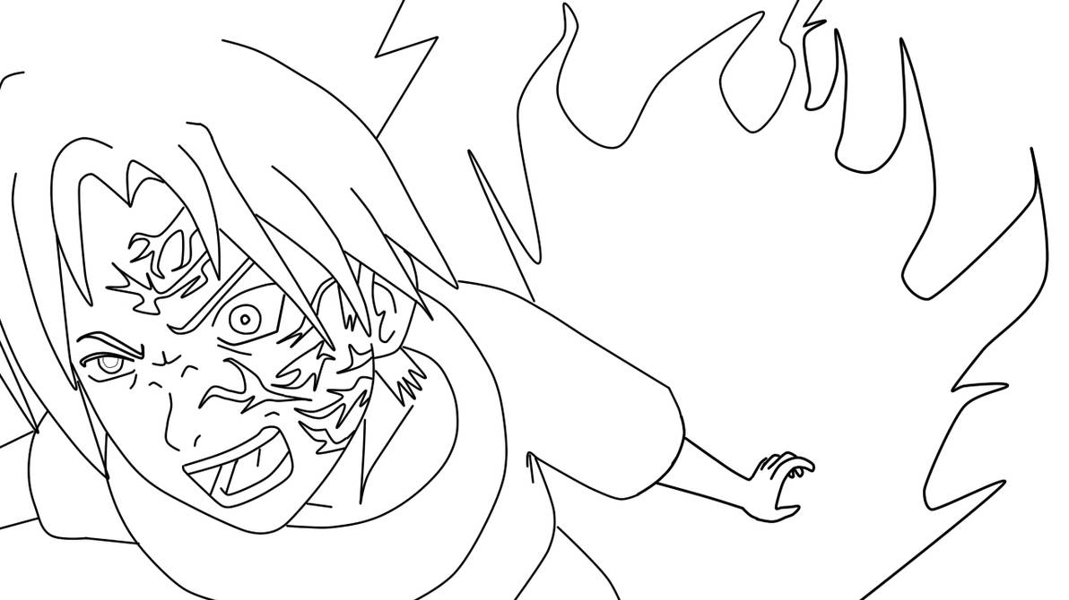 Sasukes chidori lineart by krizart