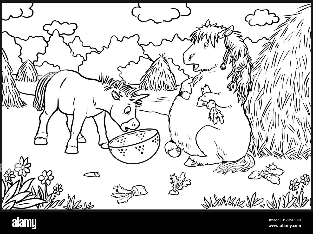 Horse for coloring hi