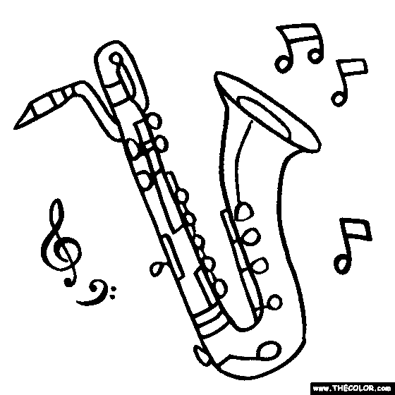 Baritone saxophone coloring page