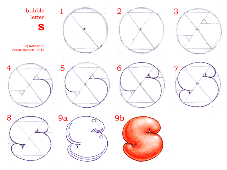 How to draw bubble letters page