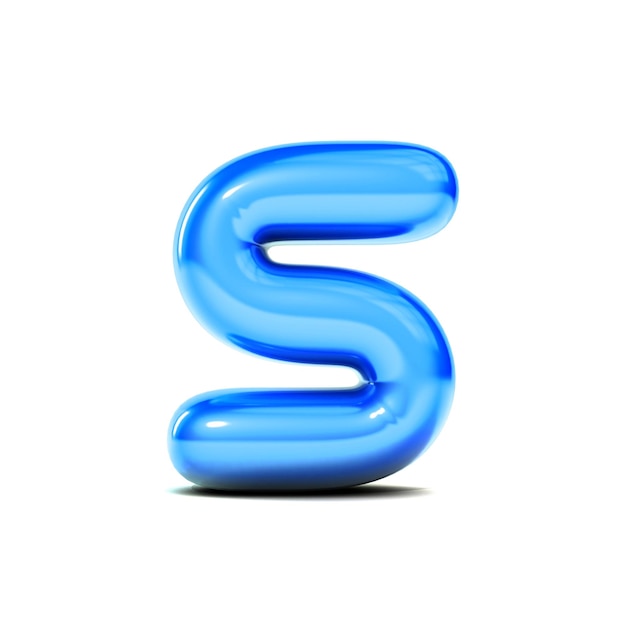 Premium photo glossy letter s bubble font isolated on white background d rendering