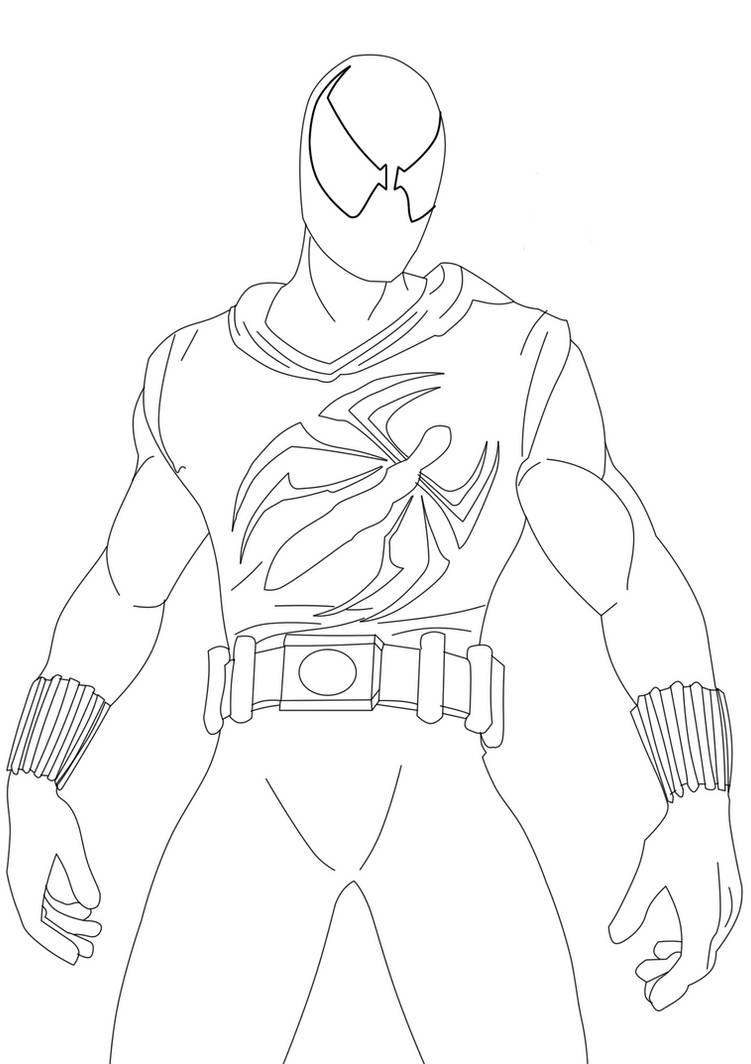 Scarlet spider lineart by jp by jeanpaul on