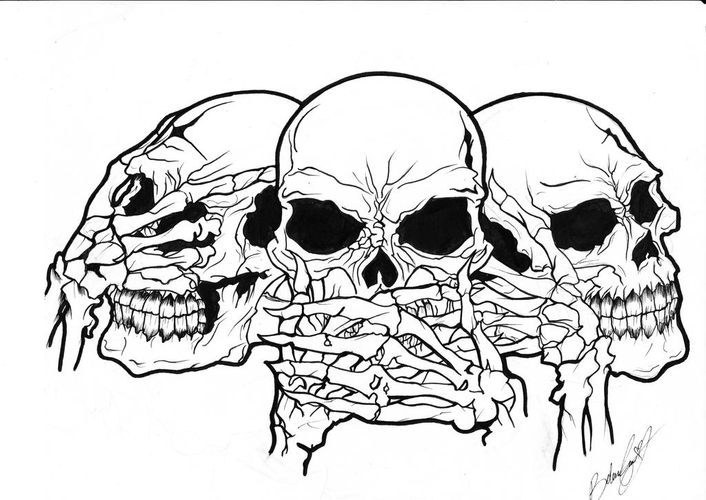 See no evil skulls by belovedsora on