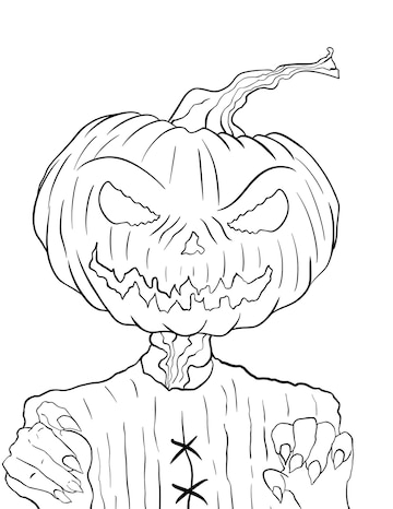 Premium vector fun scary halloween coloring pages coustumes