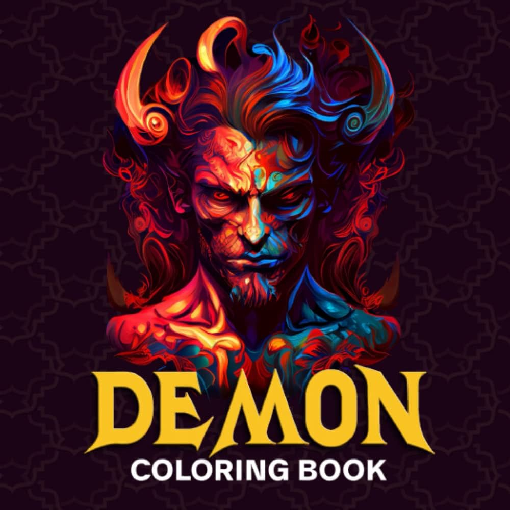 Demon coloring book coloring pages with illustrations of creepy demons terrifying monsters halloween themed houses and more colesman debras books