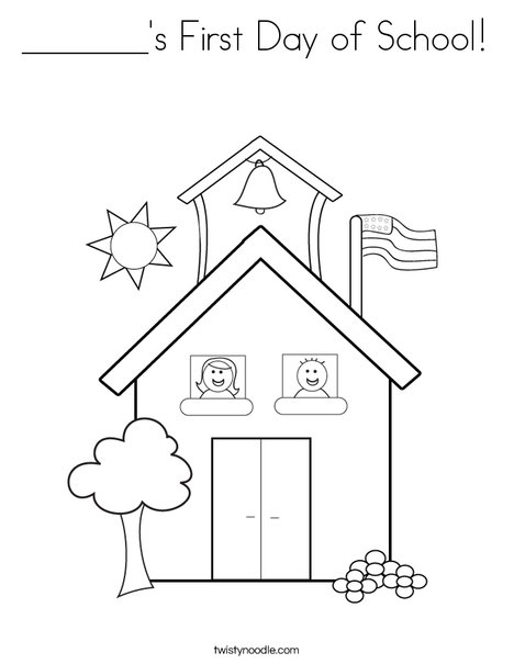 S first day of school coloring page
