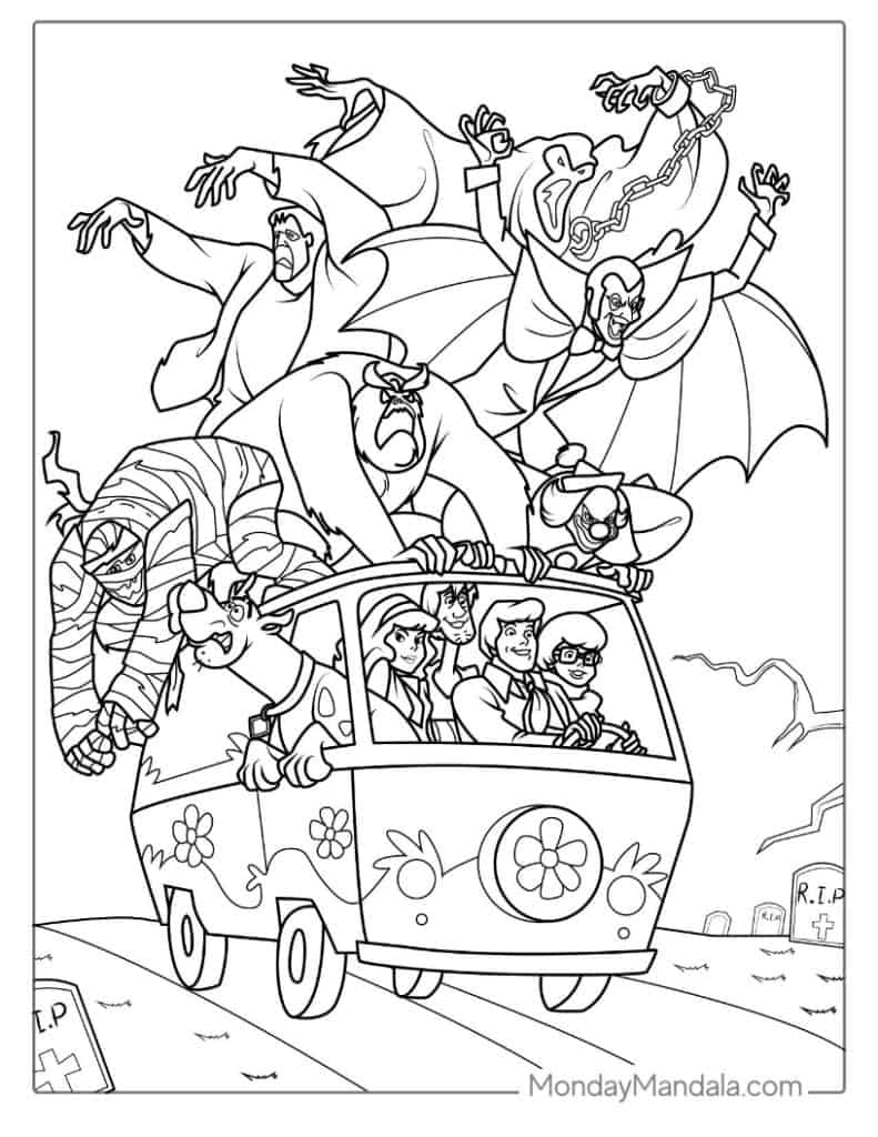 Halloween coloring pages free pdf printables