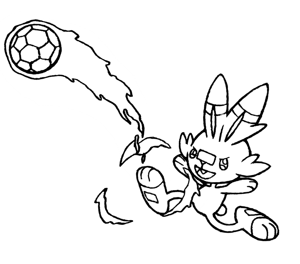 Gohs scorbunny w flaming soccer ball by realarpmbq on