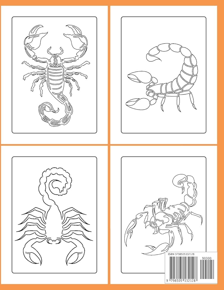 Scorpion coloring book for kids a cute scorpion coloring pages children activity book for boys girls scorpion book for kids sobinett press rusan books