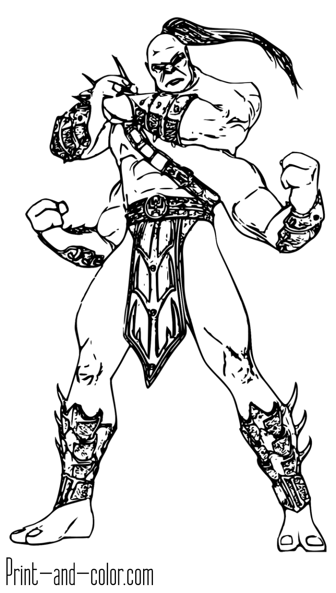 Mortal kombat coloring pages print and color
