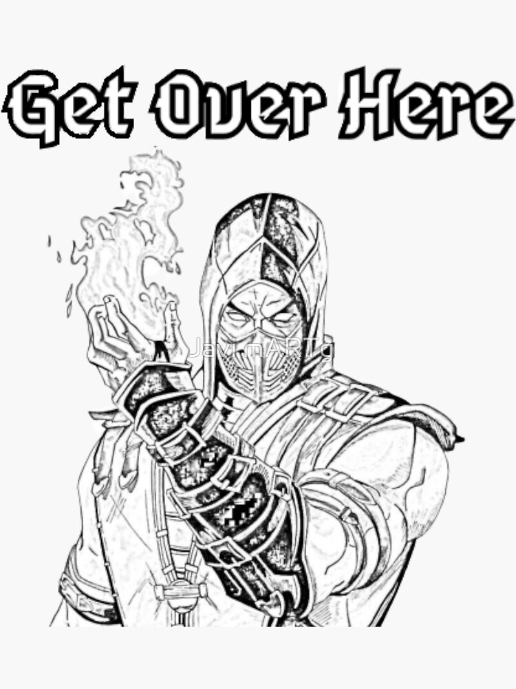 Scorpion get over here sticker by javi martg