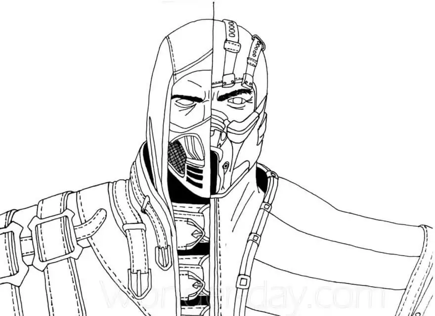 Scorpion mortal kombat malvorlagen