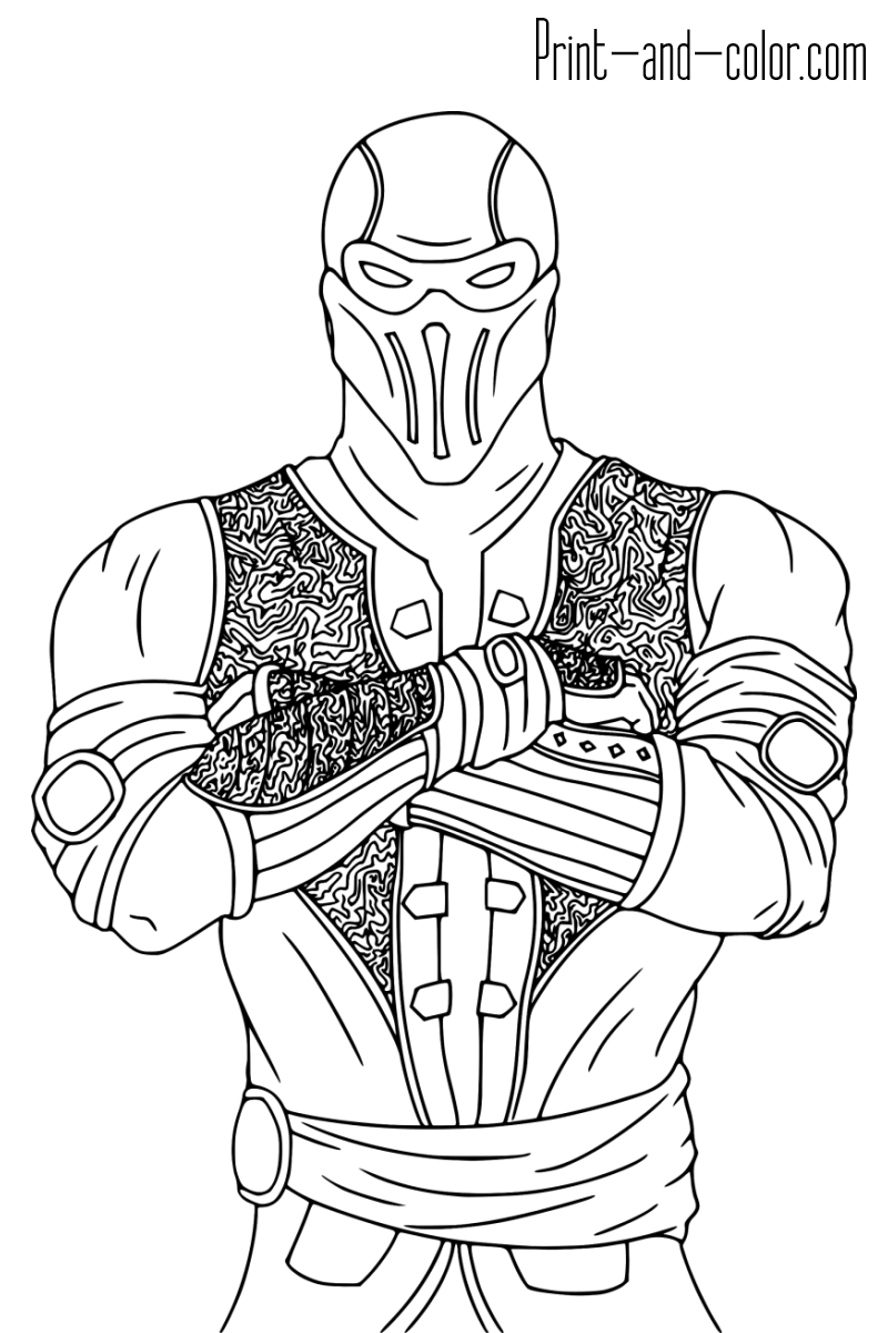 Mortal kombat coloring pages print and color