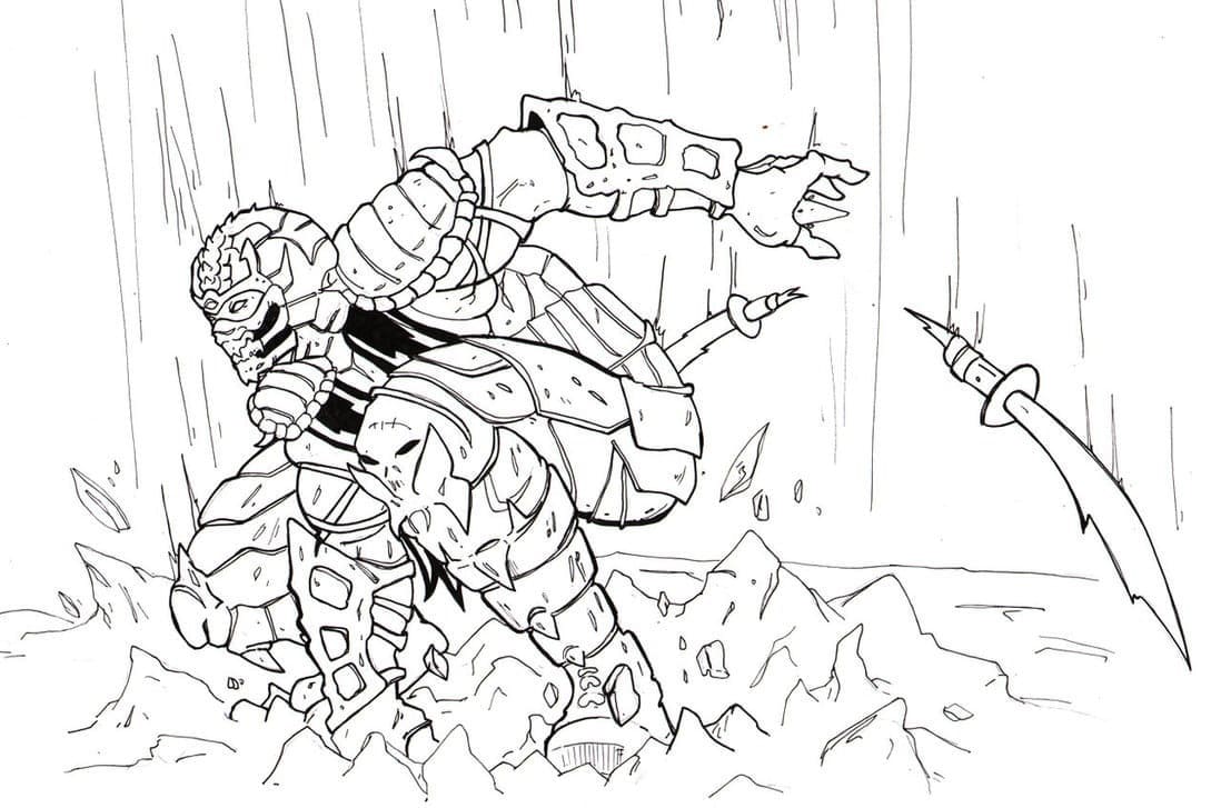 Free scorpion mortal kombat coloring page