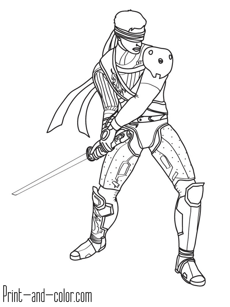 Mortal kombat coloring pages print and color