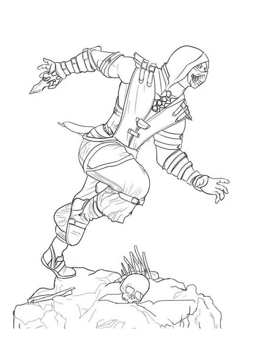 Scorpion mortal kombat coloring pages