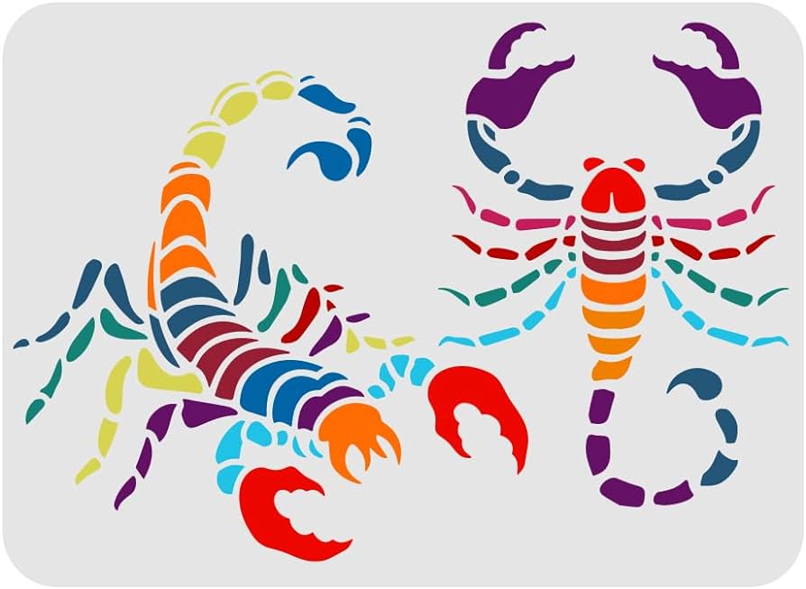 Fingerinspire scorpion stencils template x inchplastic drawing painting stencils with scorpion patterns stencils for painting on wood floor wall and tile arts crafts sewing