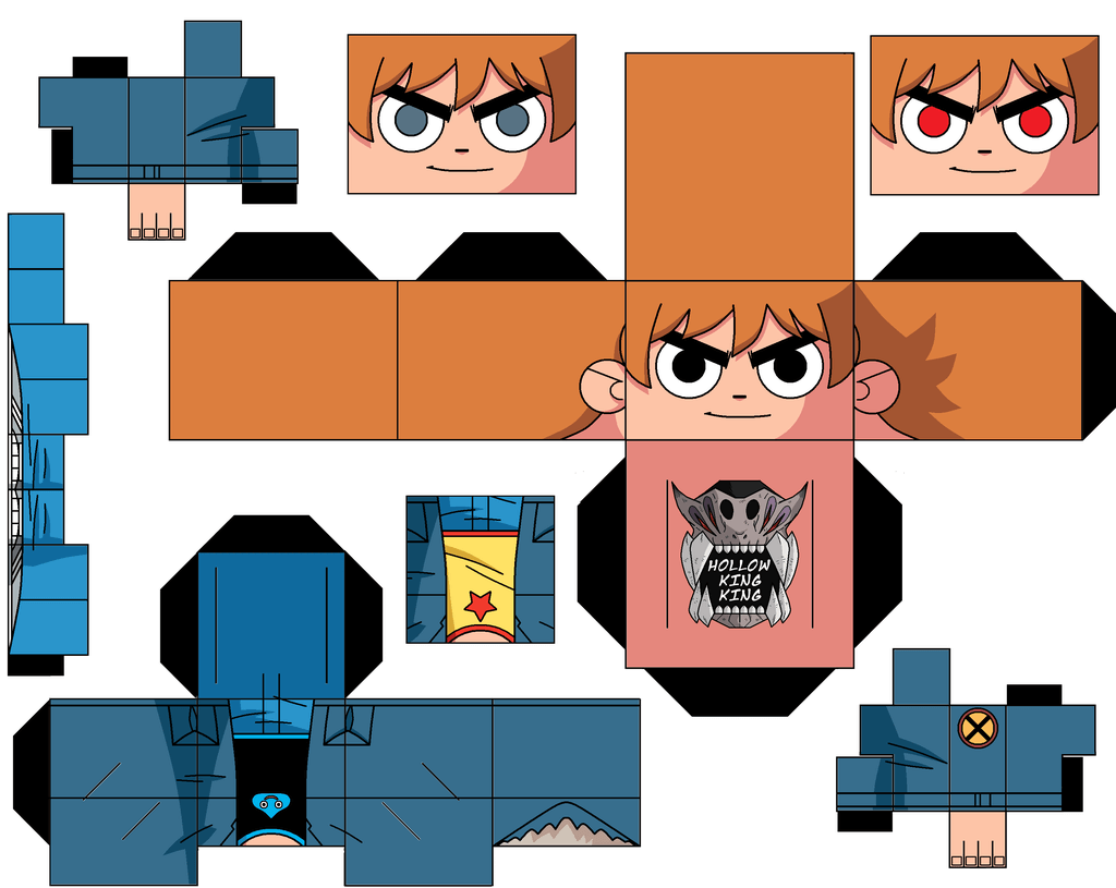Scott pilgrim paper toy free printable papercraft templates