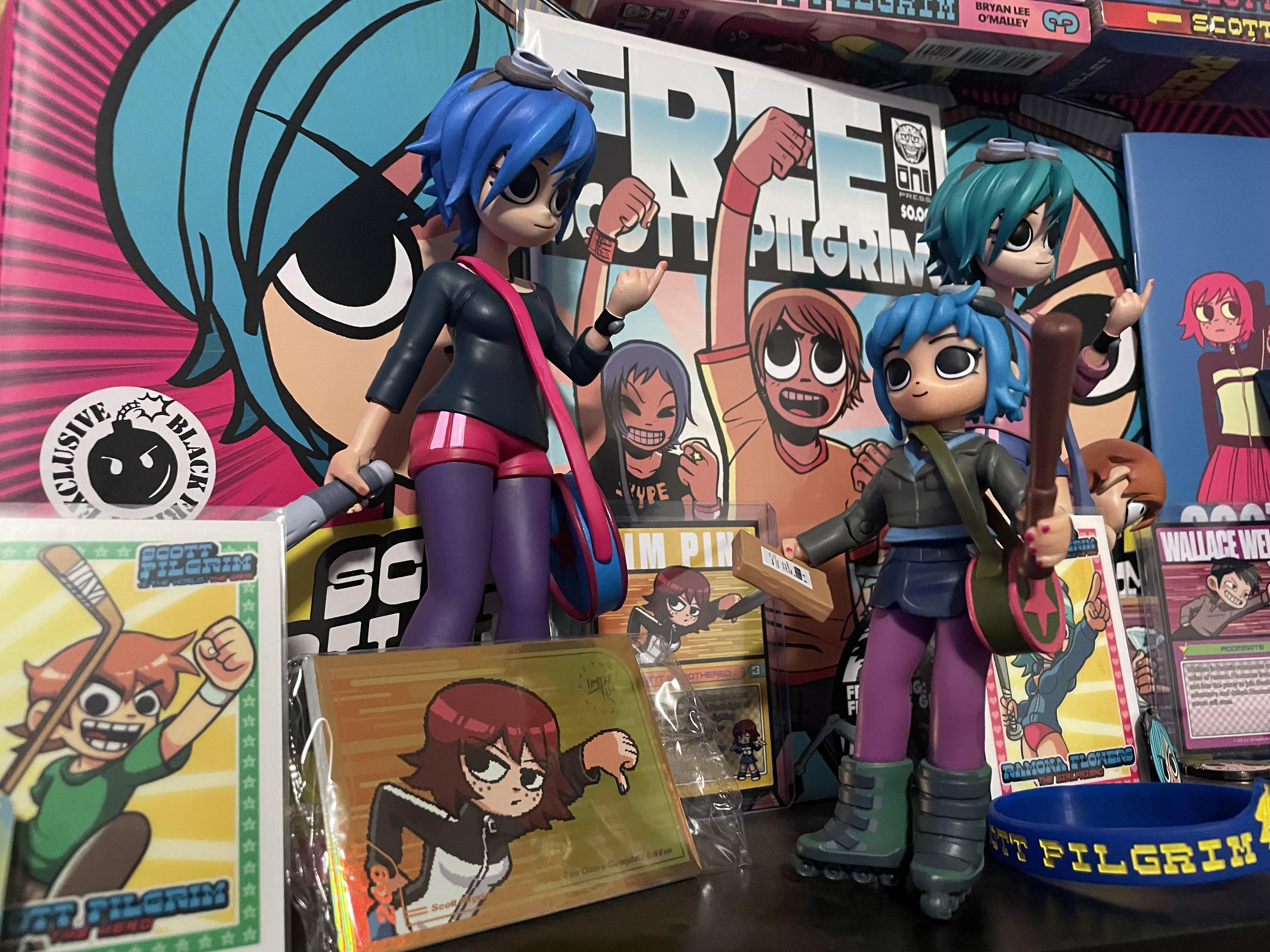 I just received the new bottleneck scott pilgrim figures heres how it looks in my collection and how it looks pared to old figures r scottpilgrim