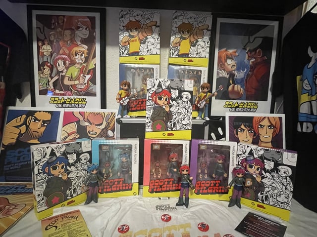 I just received the new bottleneck scott pilgrim figures heres how it looks in my collection and how it looks pared to old figures r scottpilgrim