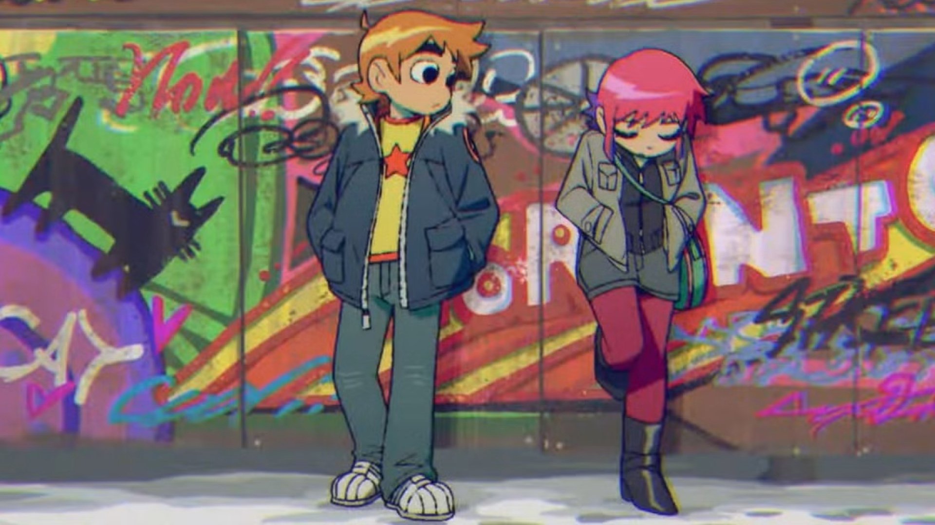Watch the super fun scott pilgrim takes off opening credits which goes full