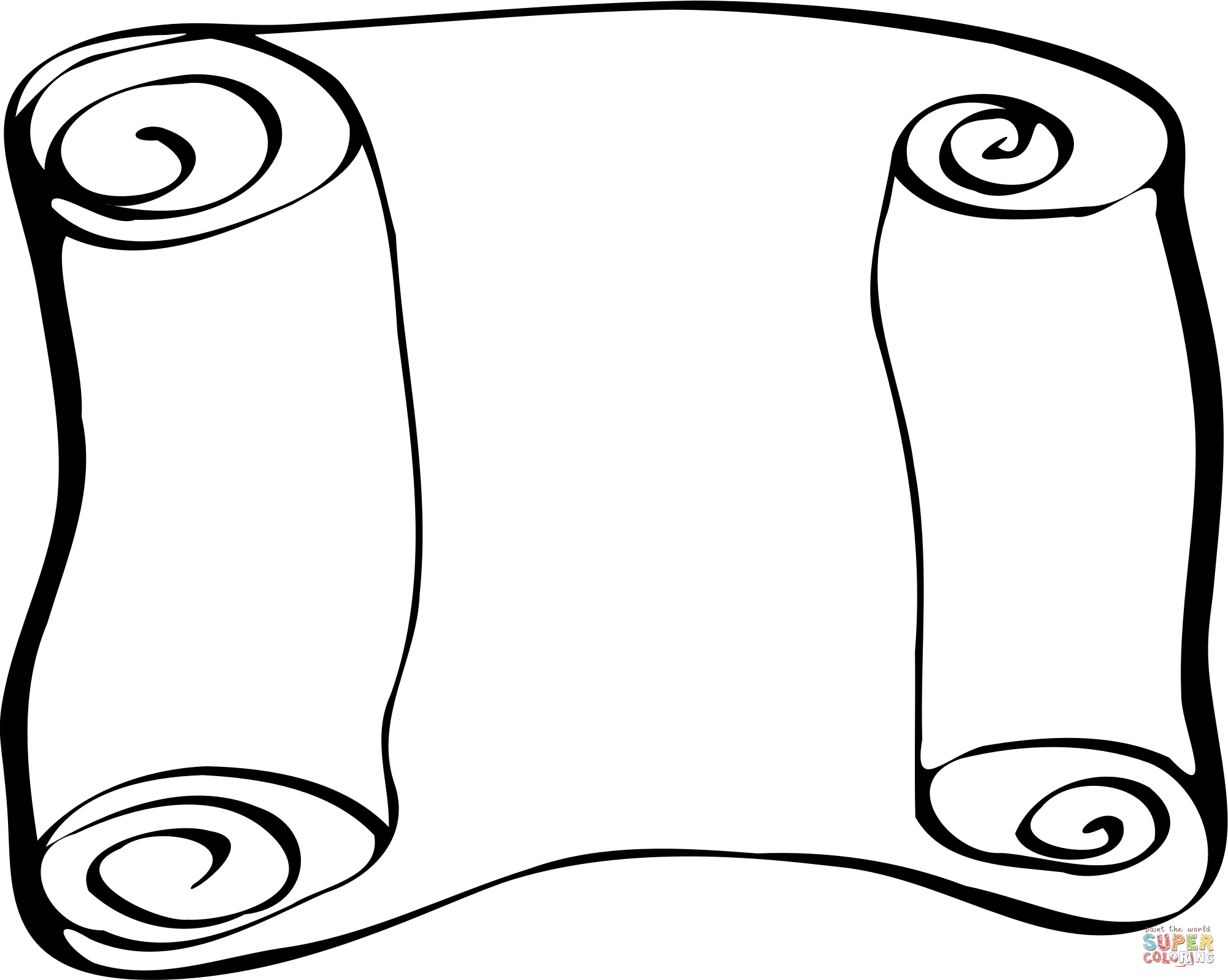Vintage scroll coloring page free printable coloring pages