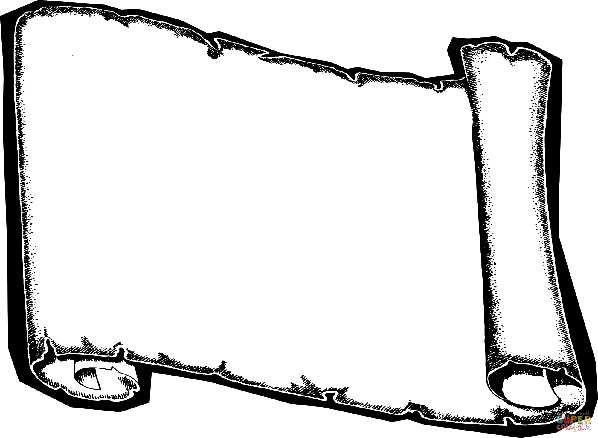 Vintage horizontal scroll frame coloring page free printable coloring pages