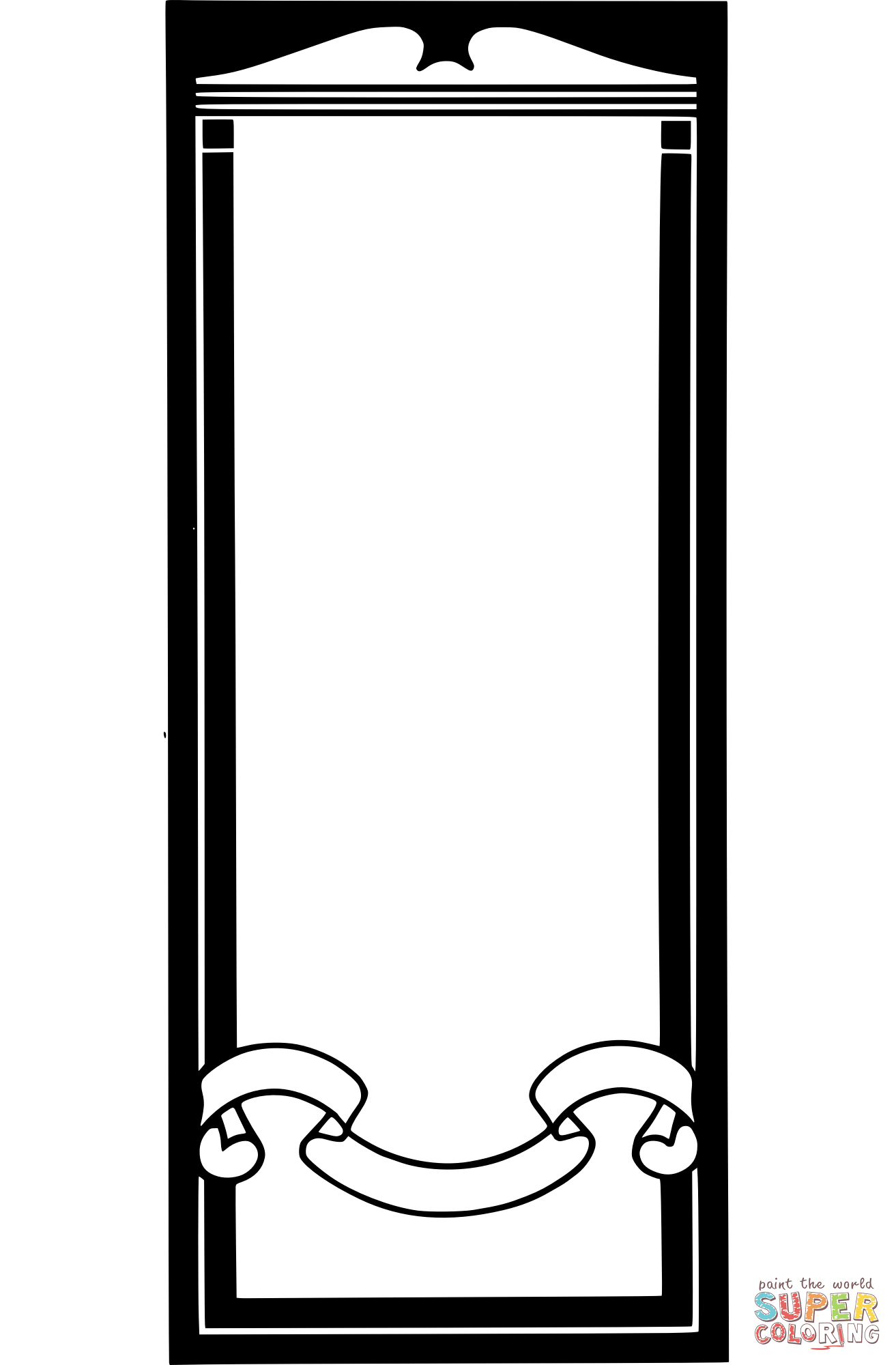 Vintage simple scroll frame coloring page free printable coloring pages