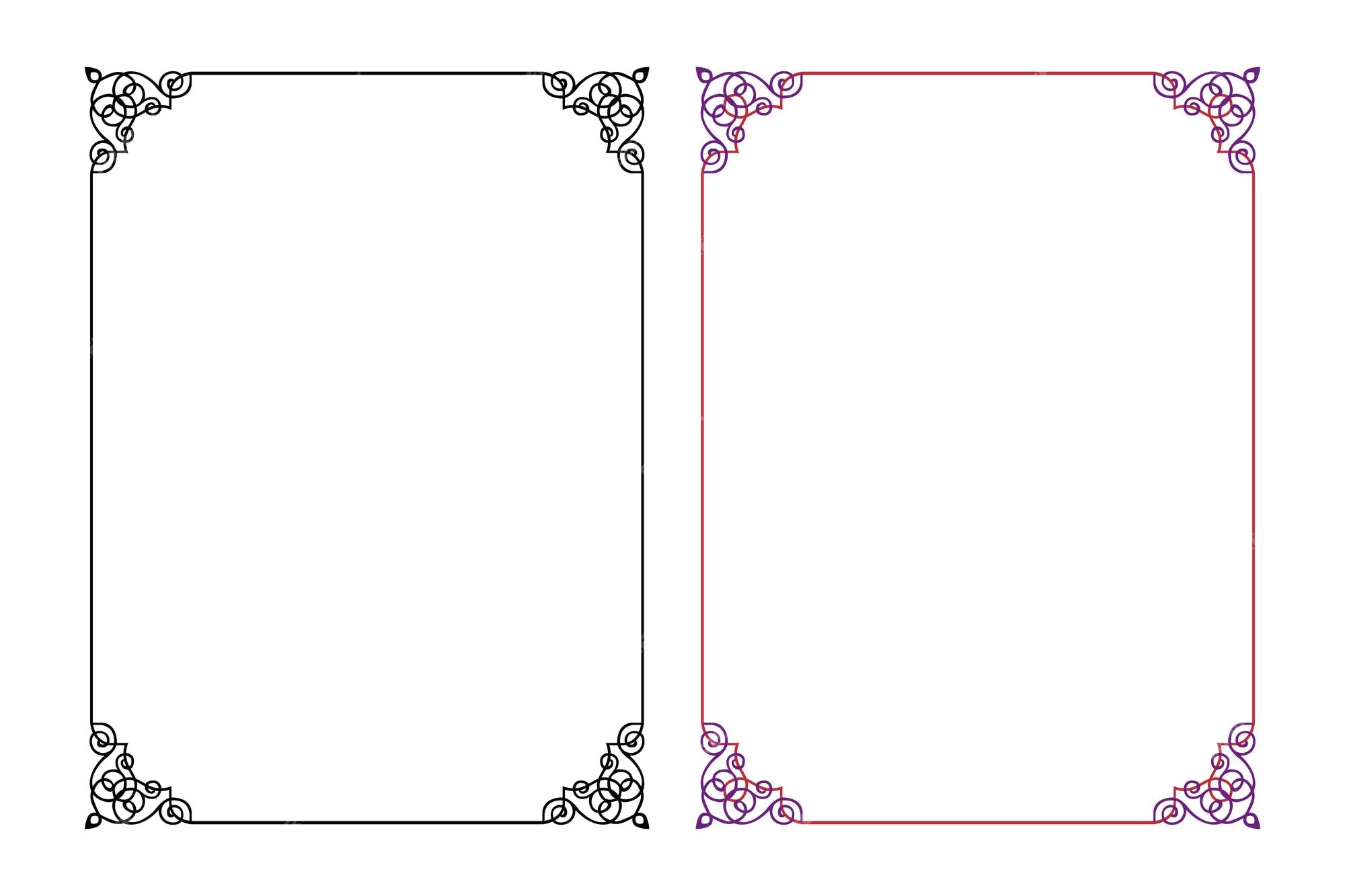 Premium vector vintage floral classic calligraphic retro vignette scroll frames ornamental design elements black and color set isolated vector