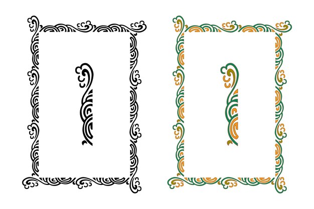 Premium vector vintage floral classic calligraphic retro vignette scroll frames ornamental design elements black and color set isolated vector