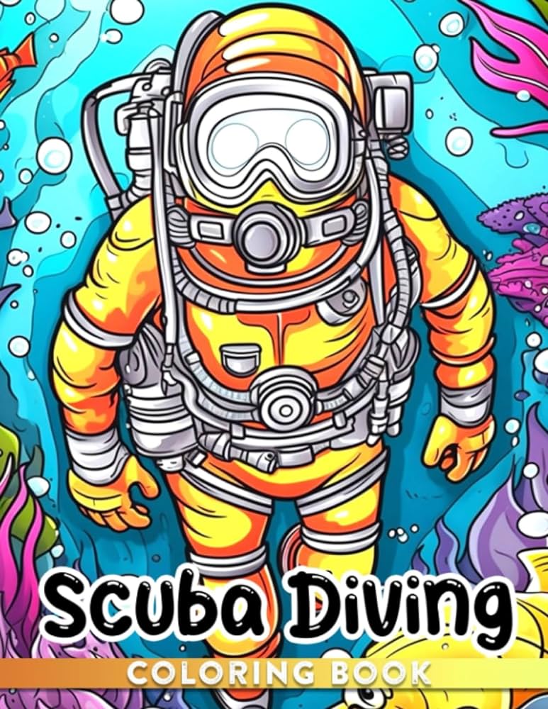 Scuba diving coloring book coloring pages that are enjoyable and simple for children and perfect gifts for deep sea divers of any gender ideal for birthdays and white elephant exchanges lindsey hollie