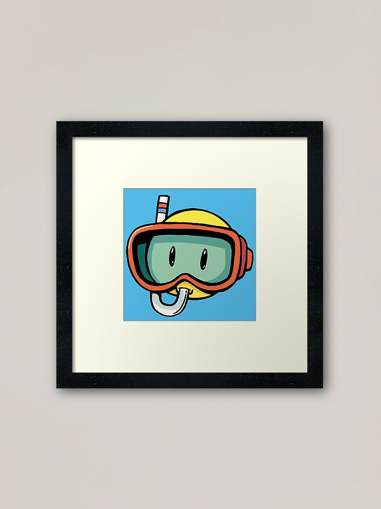 Scuba diver emoji framed art print for sale by duxpavlic