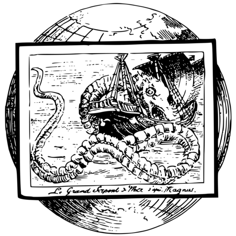 Vintage sea serpent coloring page free printable coloring pages