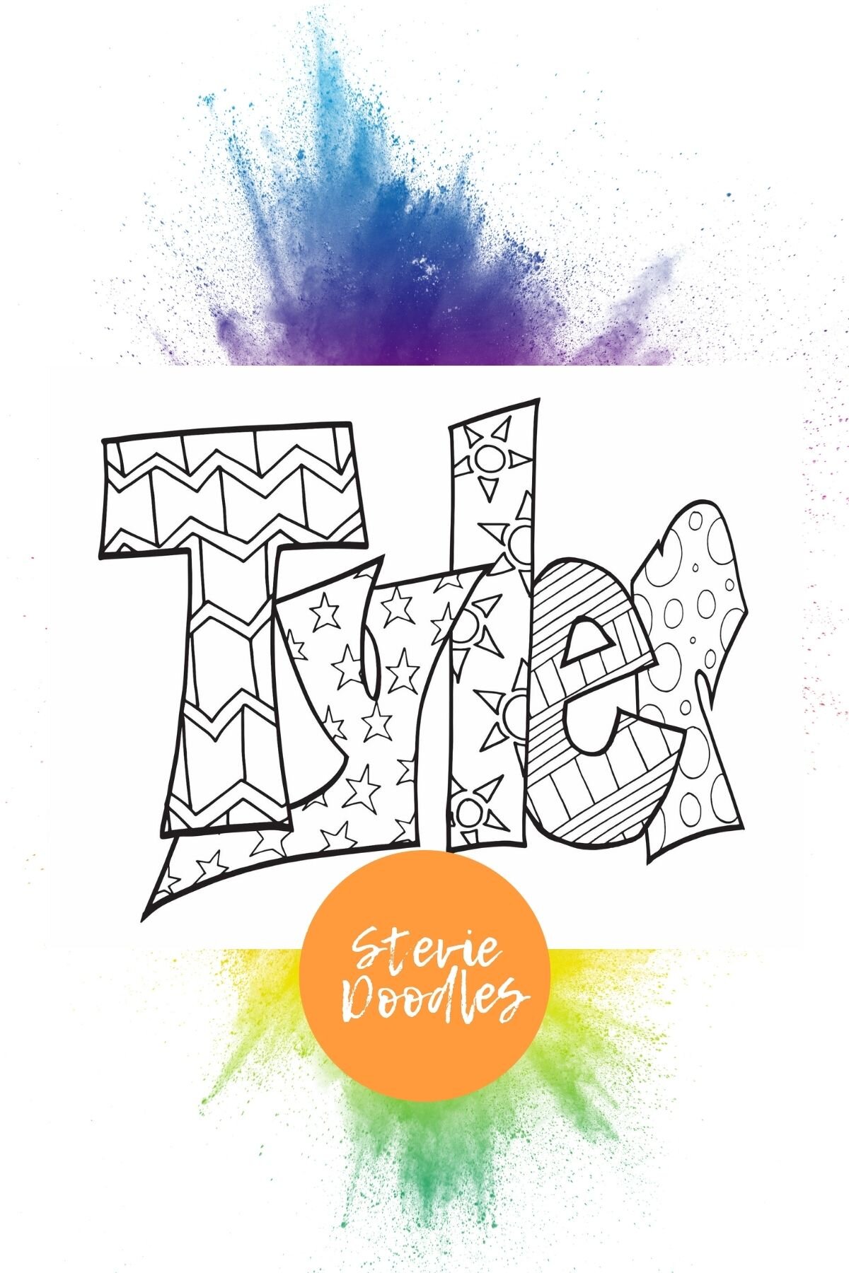 Free tyler name coloring page â stevie doodles