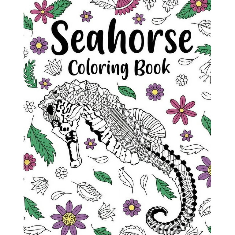 Seahorse coloring book coloring books for adults sea horses zentangle coloring pages floral mandala coloring under the sea paperback