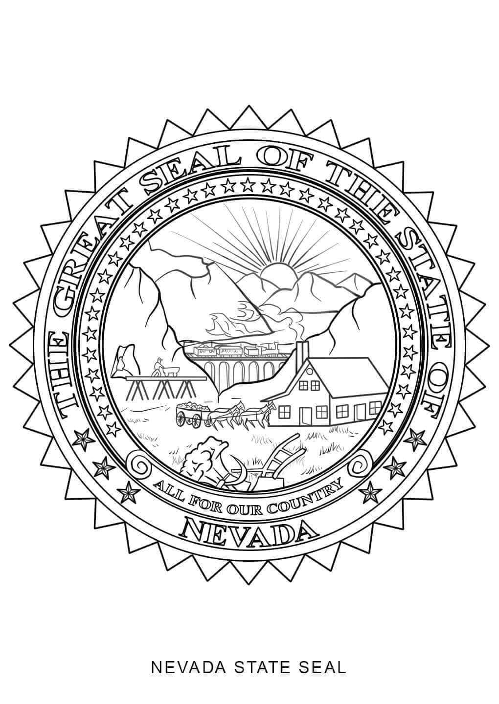Nevada state seal coloring page