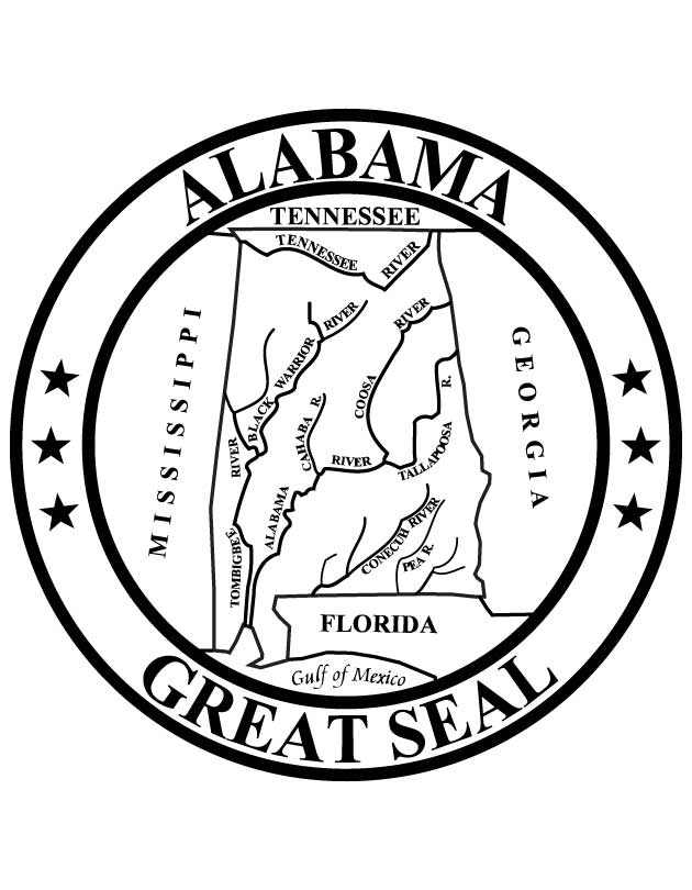Alabama state seal download free alabama state seal for kids best coloring pages