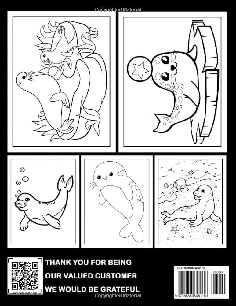Baby seal coloring book for kids premium coloring pages for relaxation and stress relief perfect for gag gifts white elephant gifts and christmas presents optimize your ross jacqueline books