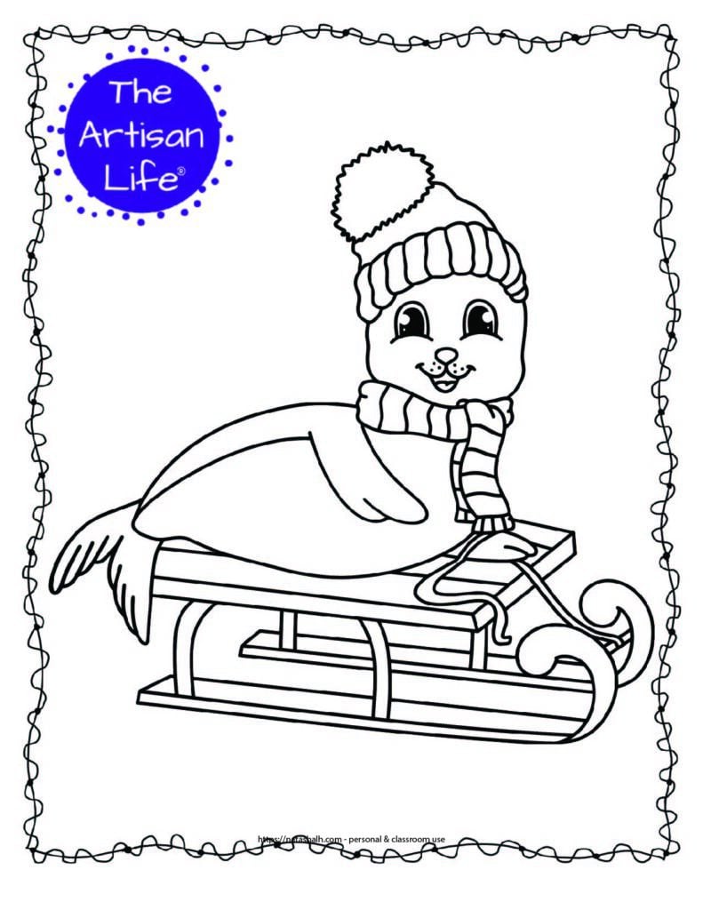 Free printable winter animal coloring pages for kids