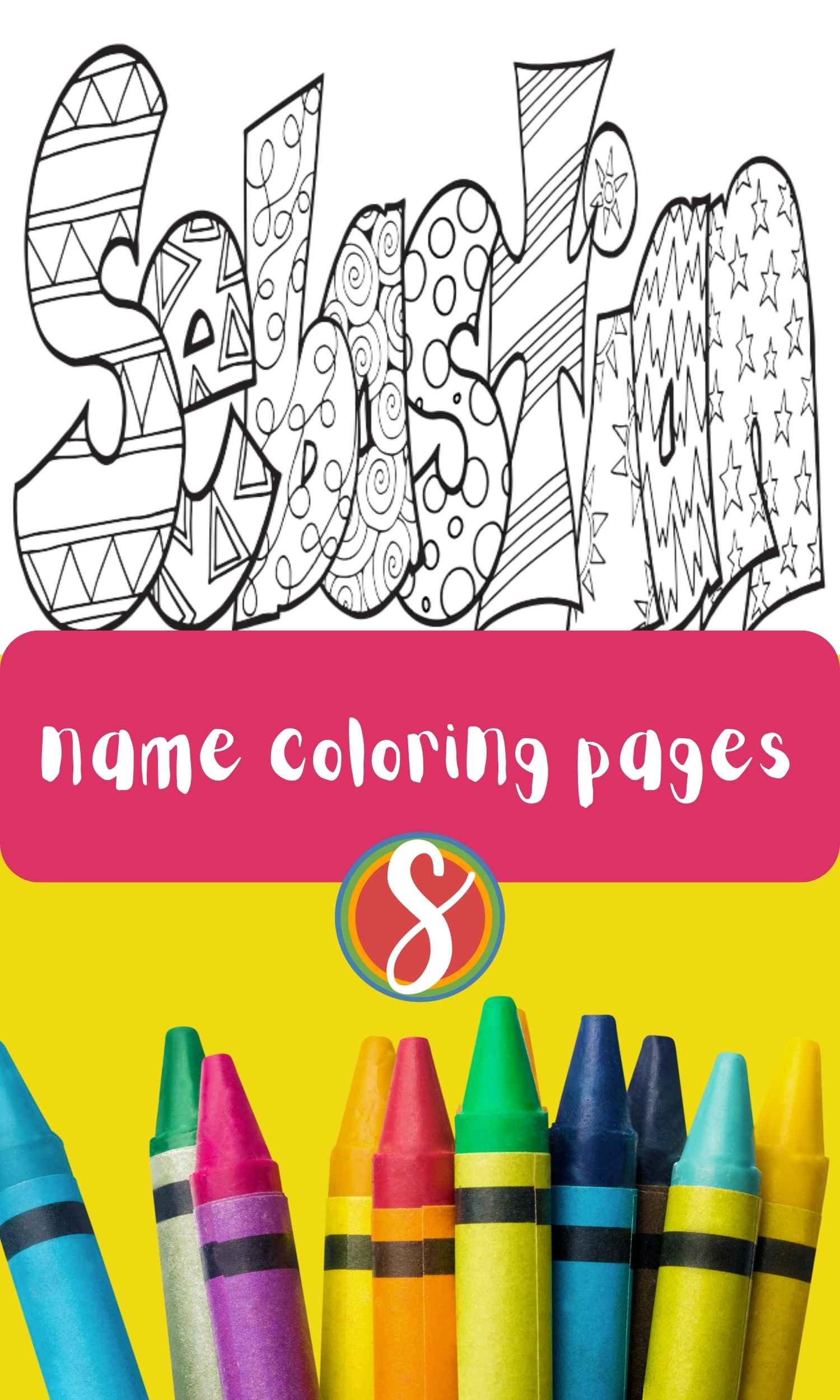 Free sebastian name coloring page printable â stevie doodles