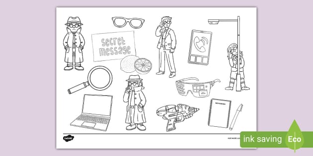 Spy montage louring page teacher made
