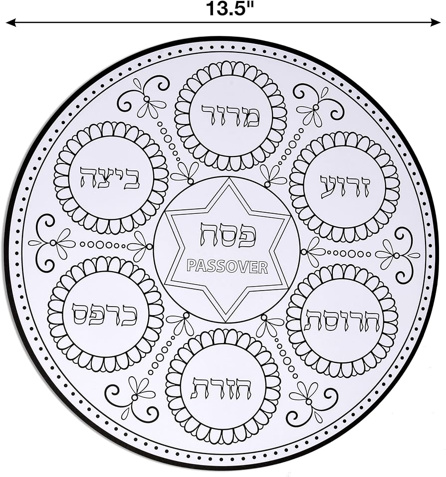 Disposable round passover place mats for kids seder plate loring activity paper table mat â matzoh lor your own game sheets for jewish holiday dinner setting children party supplies der