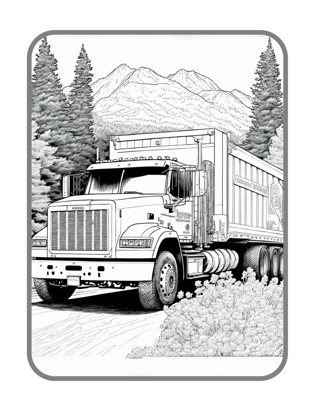 Big trucks coloring pages in premium quality by coloringbooksart on