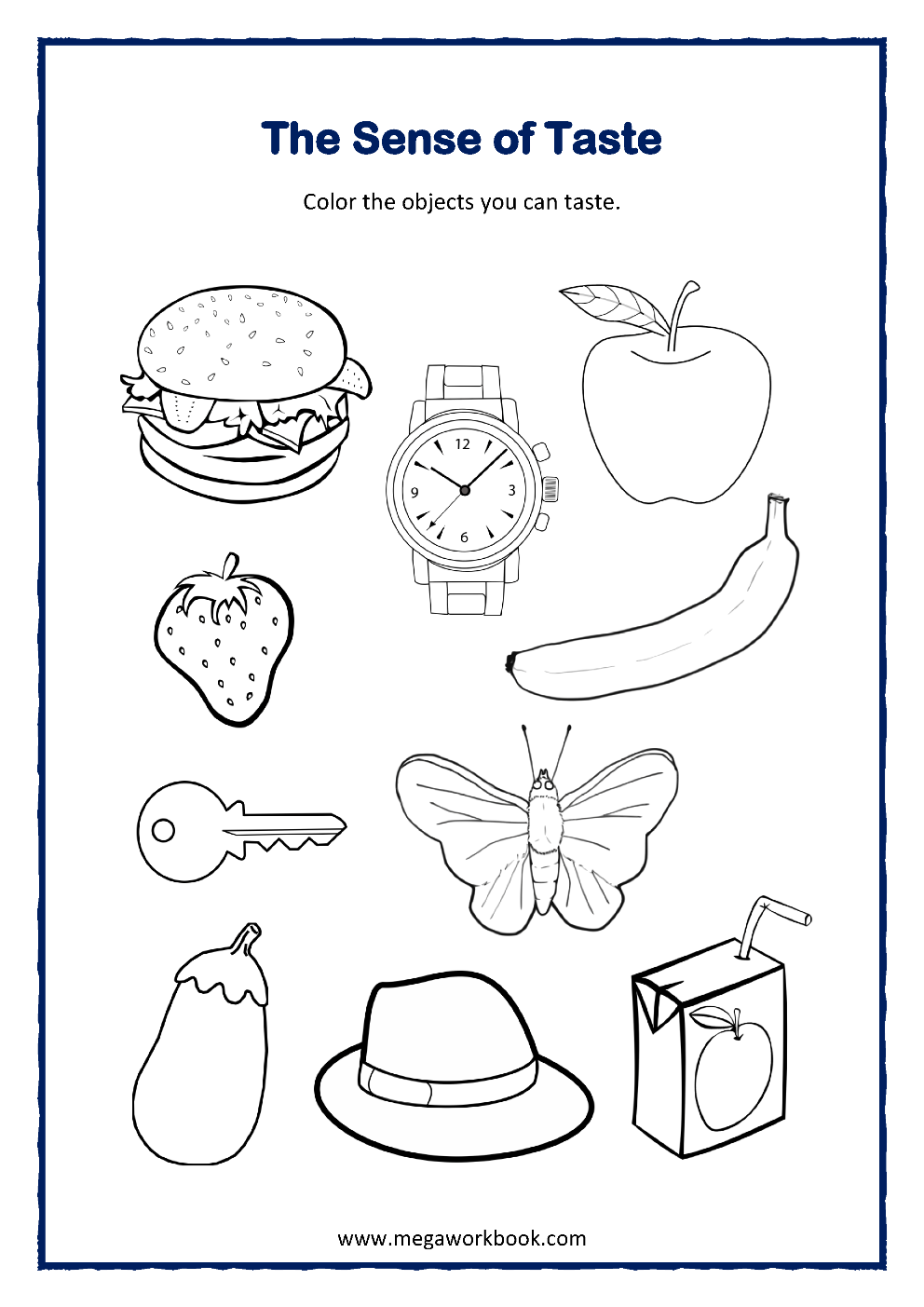 Five senses worksheets for preschool and kindergarten