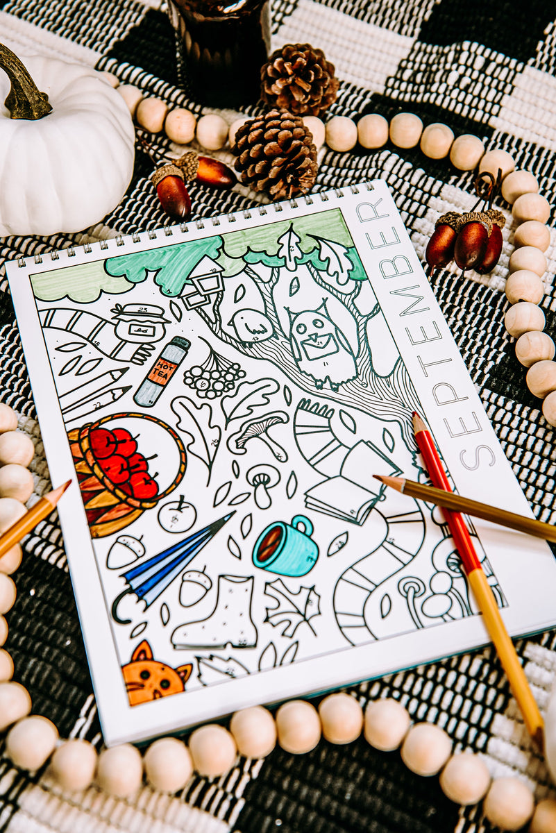 Month color by day coloring book â a brighter year