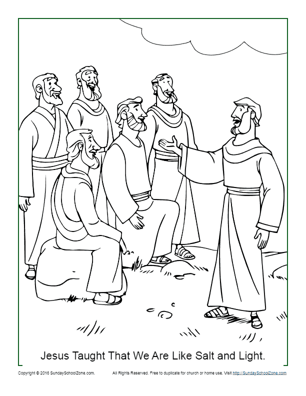 Jesus taught we are like salt and light coloring page