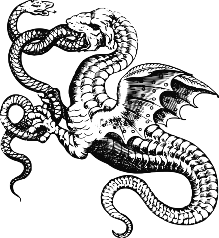 Vintage heroic victory sign dragon eats snake coloring page free printable coloring pages